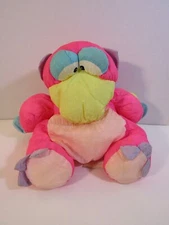 Prestige Toy Nakajima Neon Pink Bird Dinosaur Nylon Plush Vintage 1989