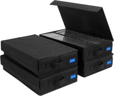 Cassette Tape Storage Box W/ Handles  Lid Cassette Tape Holder  Organizer
