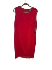 NWT Elegant Red Ruffles Jersey Evening Dress Scoop Sleeveless