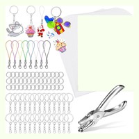 229-Teiliges Schrumpffolien-Set, Schrumpfpapier-SchlüSselanhäNger-Set Mit 25167