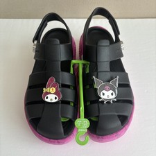Crocs X Hello Kitty And Friends My Melody Kurmi Stomp Sandal Women 9 Black Pink