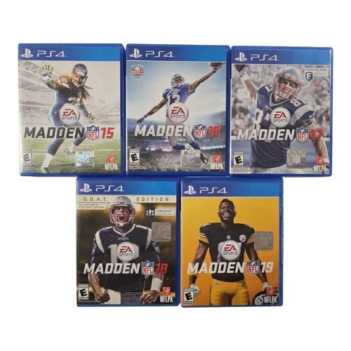Madden NFL 15, 16, 17, 18 & 19 PlayStation 4 Simulation Video Game Blu - Ray Lo