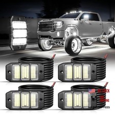 4PCS White Rock Lights, Super Bright Pure White 6000K Rock Lights for 4 Pods