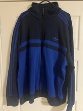 Adidas Men's Zip-Up Track Jacket Size XL Blue Stripes Originals Trefoil Logo