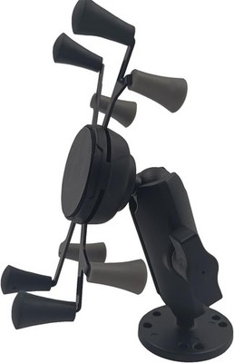 Phone Mount with Drill Down Round Base with Medium B Size 1'' Ball Double Socket