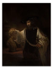 Rembrandt Poster - Aristotle with a Bust of Homer (1653) - Vintage Art Print