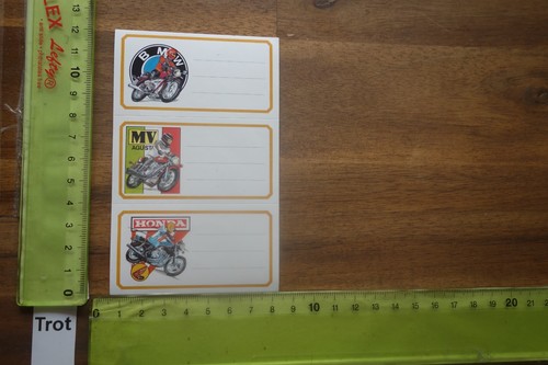 Alter Aufkleber Motorsport Motorrad BMW MV Agusta Honda für Schulhefte etc.