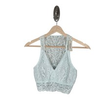 Soma Lace Racerback Bralette Light Blue Wireless Stretch Bra Women's M NWT