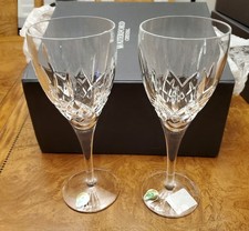 waterford crystal goblet lismore nouveau set of two mint
