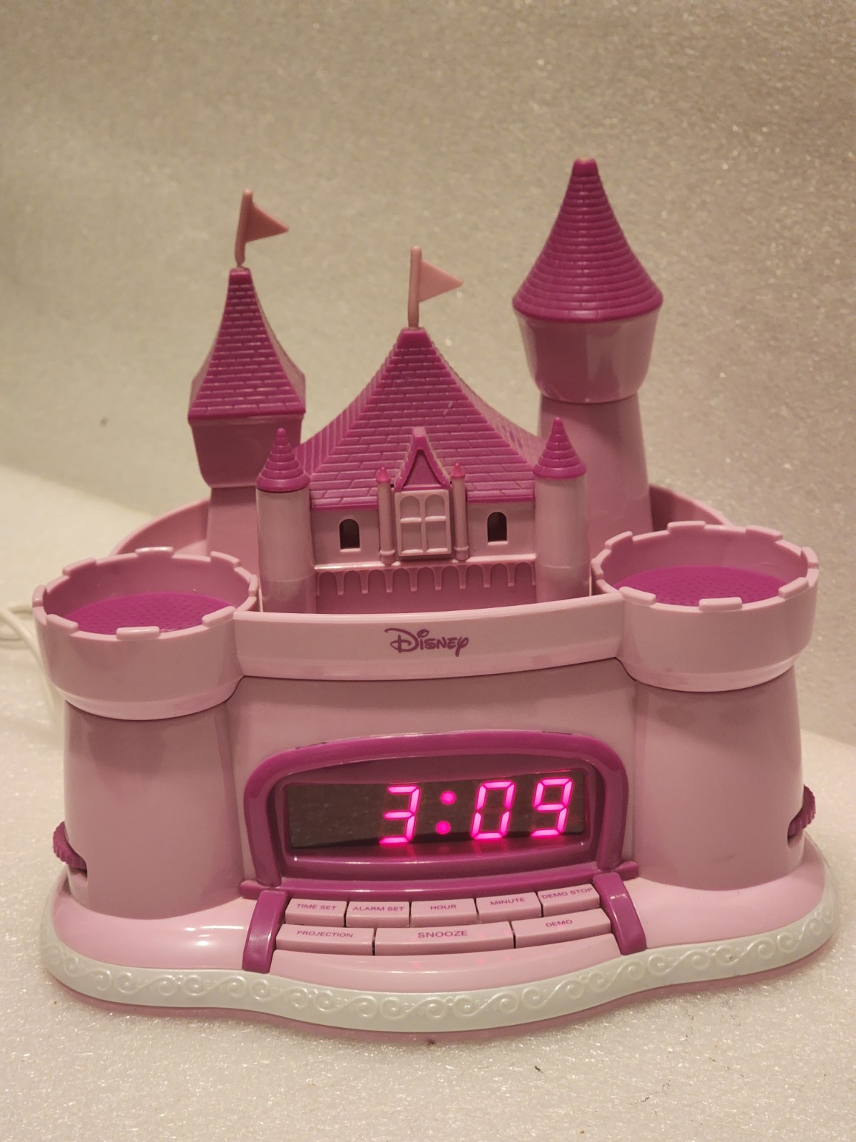 Disney Princess Projection Singing Alarm Clock Radio P300ACR Pink Castle Tested