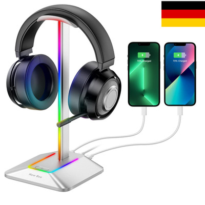 New Bee Kopfhörer Ständer RGB Headset Halterung mit USB Typ-C Ladegeräten und