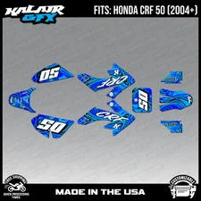 Graphics Kit for Honda CRF50 (2004-2012) or (2013+) Snagged-Blue