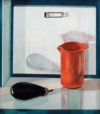 Still Life with Mixing Pot and Eggplant Michaela Krinner 1915-2006 Orig. oil painting