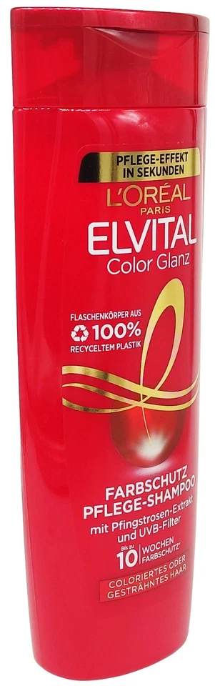 3x Loreal Shampoo FARBSCHUTZ 300ml Glanz coloriertes Haar Pfingstrosen-Extrakt - Bild 3 von 4