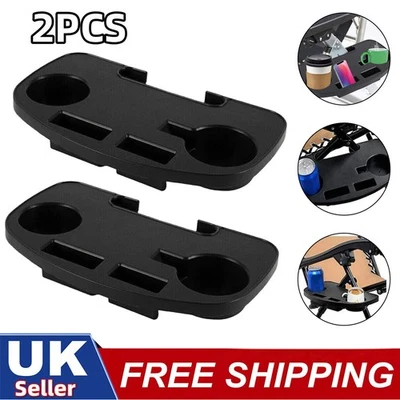 2PCS Clip On Camping Chair Side Table Cup Holder & Phone Storage Tray Outdoor UK - Image 1 of 4