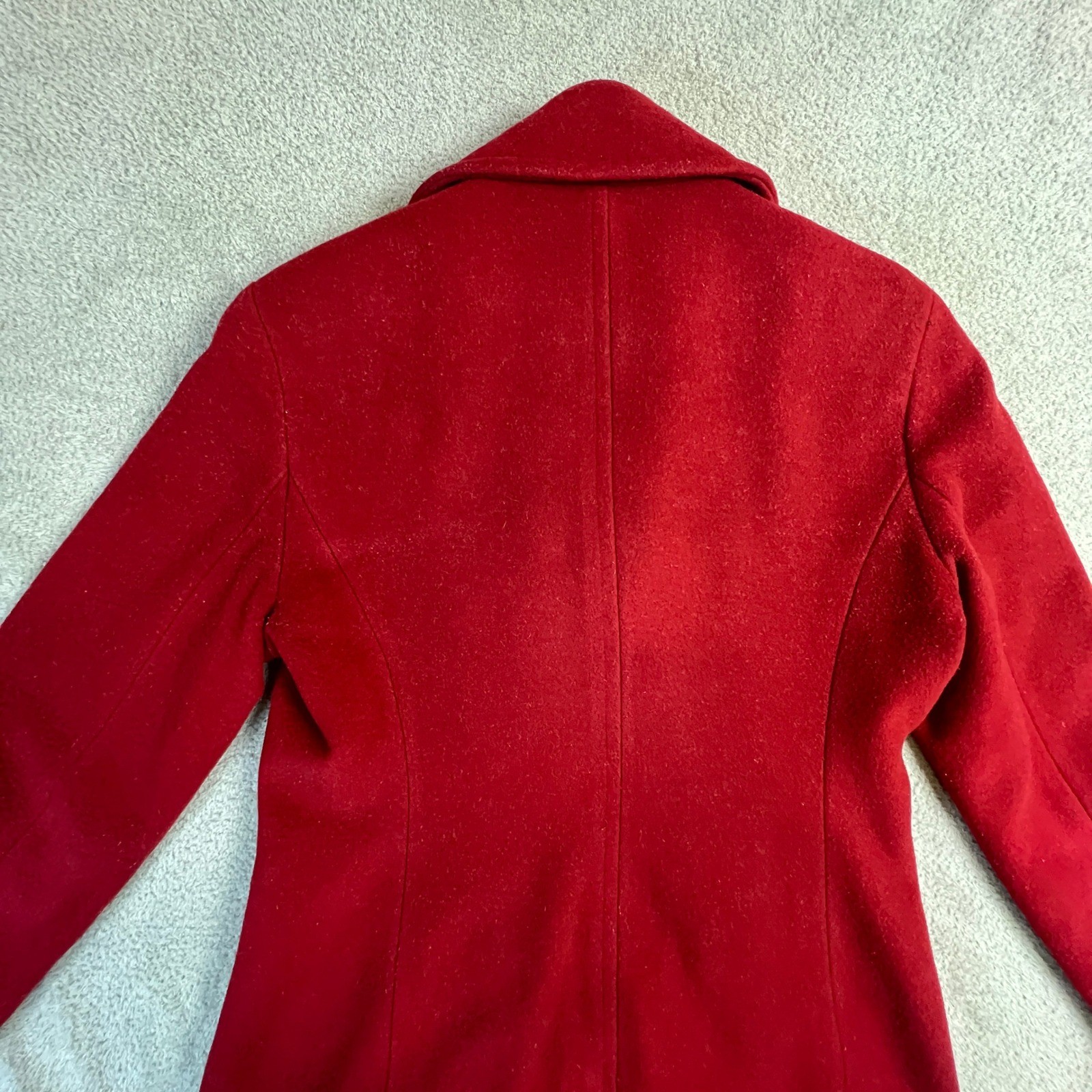 Calvin Klein Pea Coat Women's Size 4 Red Wool Cashmere Blend Double Breasted thumbnail 9