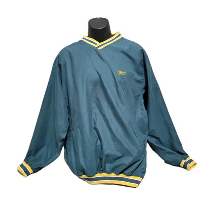 REEBOK PULLOVER JACKET SIZE L UNISEX Green And Yellow Vintage