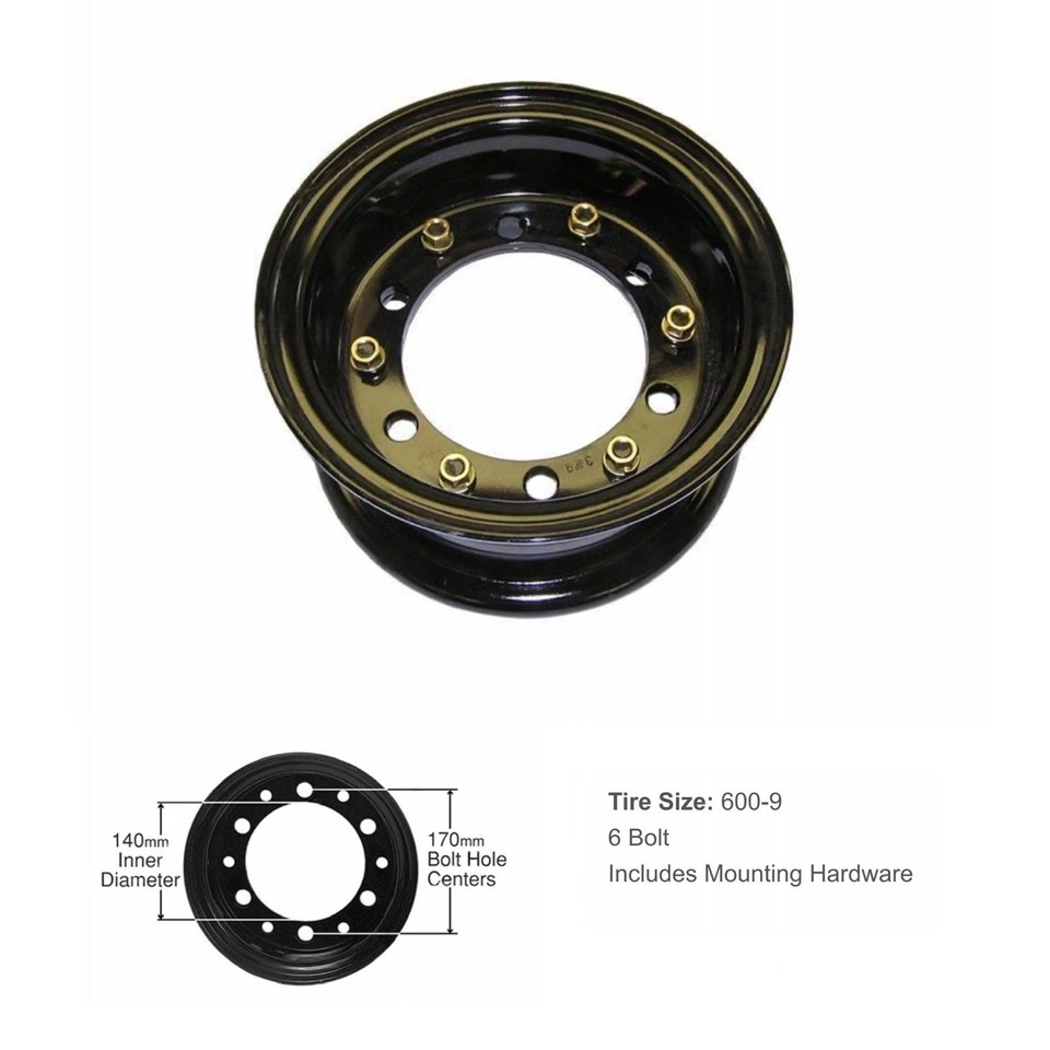 Universal Forklift Steel Rim Split Wheel 600-9 Tire Size 6 Bolt R600-2 ...