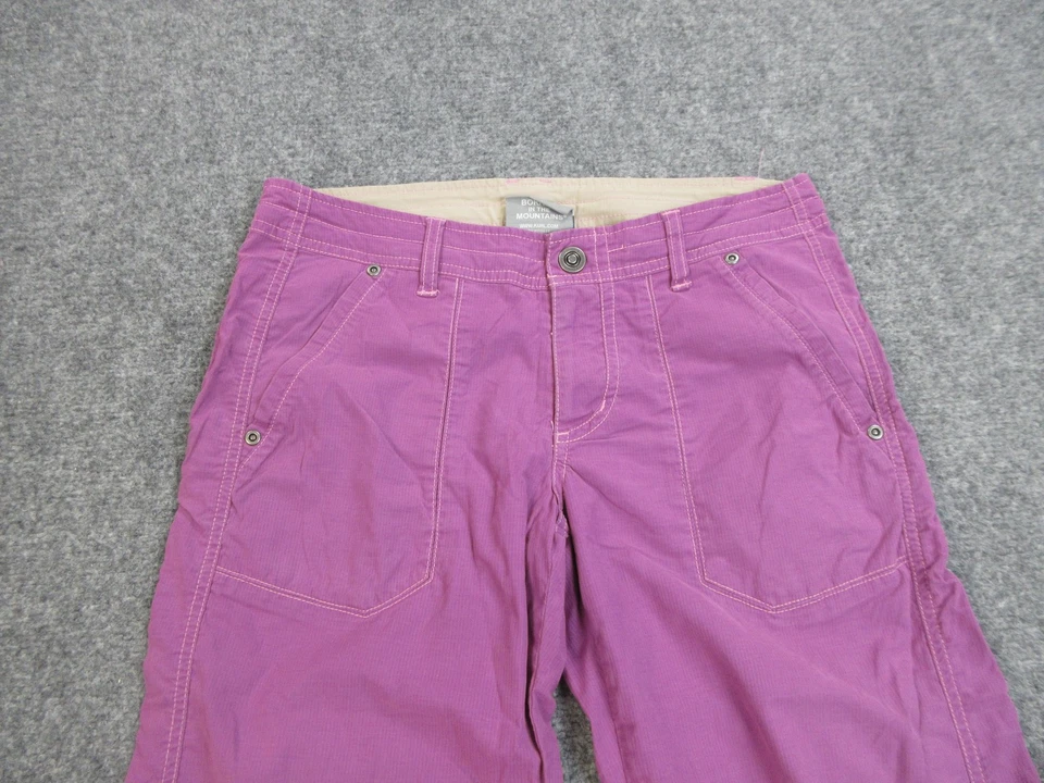 Pantalones Kuhl Mujer 4 Púrpura Recortados Capri Flor Bordado Senderismo Aire Libre Informal Foto 3 de 4