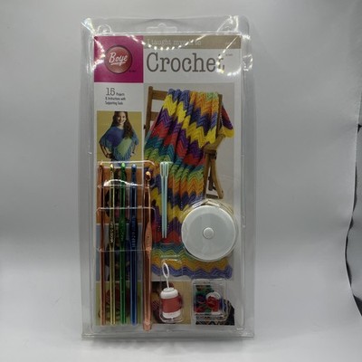 Boye ''I Taught Myself to Crochet'' Kit 15 Projects Instructions & Tools NEW