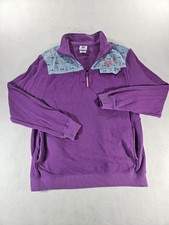 Simply Southern Quarter Zip Pullover Medium Purple Preppy Nautical Beachy Fleece