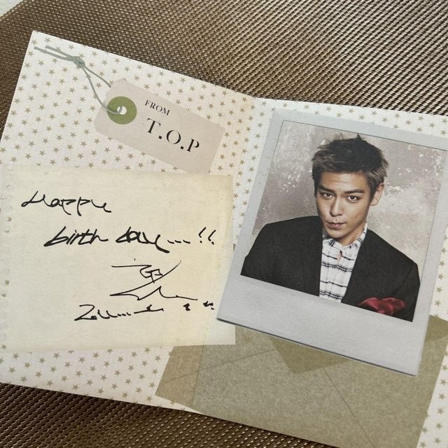 BIGBANG VIP JAPAN Fan Club Special Birthday Card T.O.P. Autograph