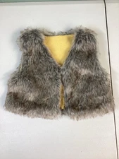 Little Girls Toddler 2T Faux Fur Brown Vest Pageant Wedding Dance Party