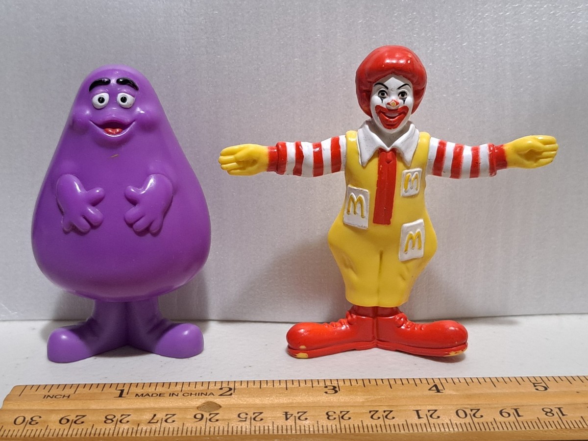 Ronald McDonald And Grimace Toys, 1995. McDonald's Happy Meal