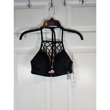 NEW 34C Bikini Top Black Underwire Padded by Shade Shore sz M