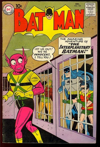 Batman #128 Nice Early Silver Age Superhero Vintage DC Comic 1959 FN-