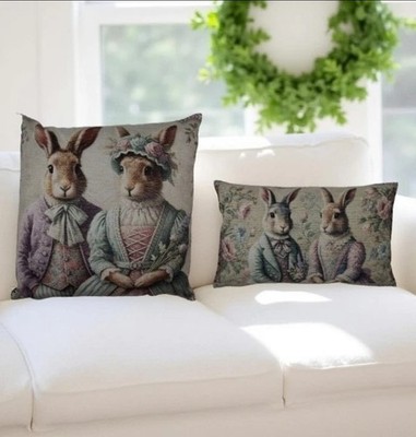 Nostalgiesche Kaninchen Hase Kissenhülle 45x45cm/30×50cm Clayre & Eef