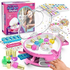 Kids Nail Polish Set for Girls, Nail Art Kit for Kids Ages 7-12, All-in-One Nail