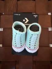 Converse Infant Booties 0-6 mo Sneaker Print Socks Baby. Mint Color