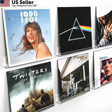 Laurensory Vinyl Record Shelf Wall Mount Shelves, 12 inch 6 Pack, Transparent