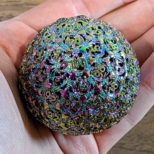D100 Dice Percentile Die One Hundred Sided Metal DND Dragon TTRPG Game Gift D&D - Picture 17 of 17