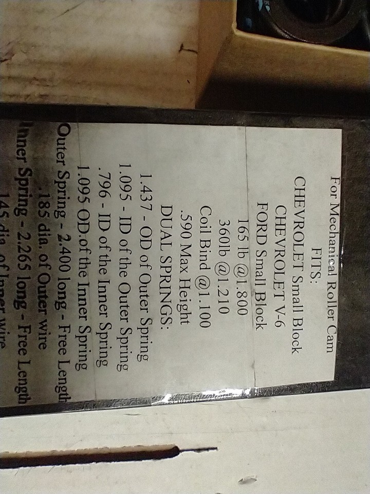 1.437 DUAL VALVE SPRING SB CHEVY AND SB FORD SPRINGS 590 MAX LIFT | eBay