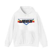 new jegs high performance logo on white hoodie L size