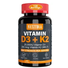 Vitamin D3 20000 IU + Vitamin K2 MK7 200Mcg - Optimal Vitamin D3 & K2 Softgel...