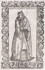 Naples Napoli Neapel Woman Donna Costume Trachten Woodcut Vecellio 1590