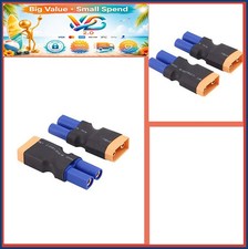 2pcs Male XT90 to Female EC5 Connector Adapter for RC ESC Charger Black