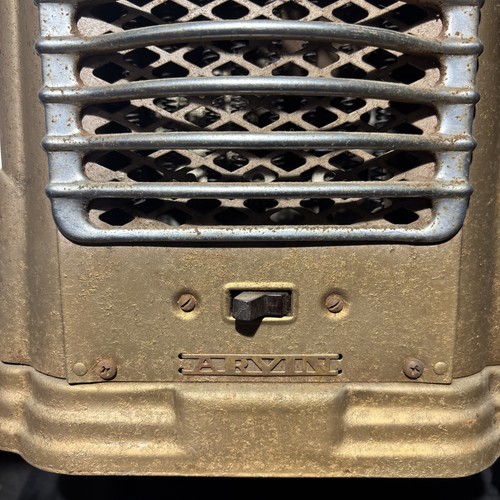 Antique 1940 Arvin Model 213 Art Deco Electric Space Heater Vintage Works - Picture 3 of 10
