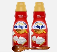 Int'l Delight Sweet & Creamy Liquid Coffee Creamer 32 oz 2 CT WTH Wooden Spoon