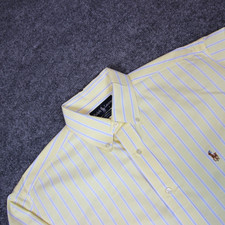 Ralph Lauren Button Down Shirt Men's 16-32/33 Yellow Classic Yarmouth Oxford