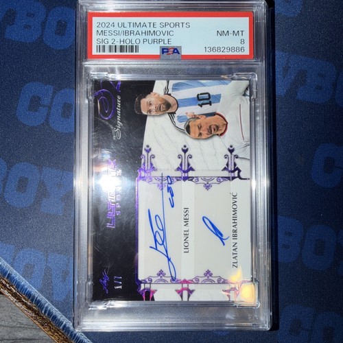 2024 Ultimate Sports Messi/ Ibrahimovic Auto! 1/7 PSA 8