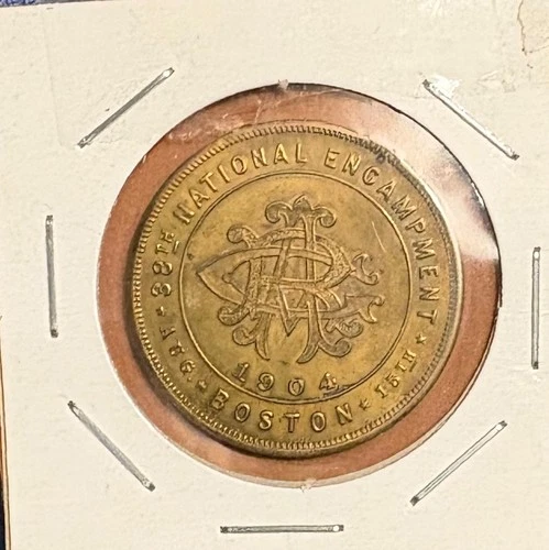 1904 GAR Civil War National Encampment Badge Medal Boston, Ma Civil War Veteran