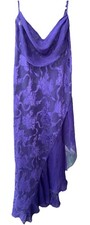 VTG Victoria's Secret Gold Label Deep Purple Rose Satin Slip Dress Nighty Small