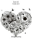 Love Flower Heart Mixed Media Cling Unmounted Rubber Stamp IndigoBlu Stamp NEW