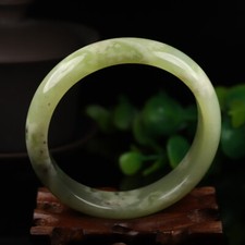 59mm Grade A 100% Natural Green Jade Bracelet Bangle Chinese Xiu Jade RS4713