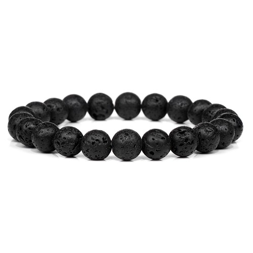 Classic Stone Bead Strand Bracelet 8mm Natural Agat Crystal Howlite Bracelets - Picture 10 of 19