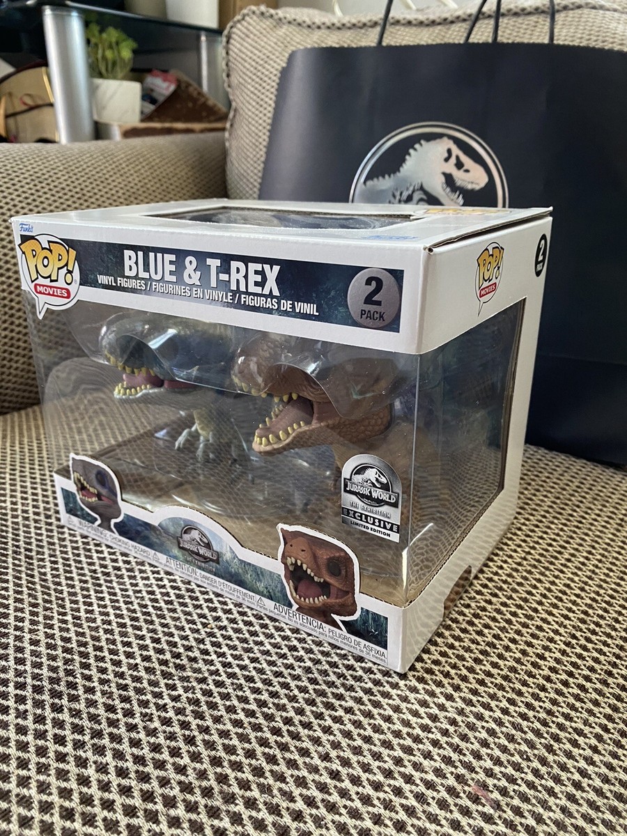 Funko Pop! Jurassic World The Exhibition EXCLUSIVE Blue And T-Rex